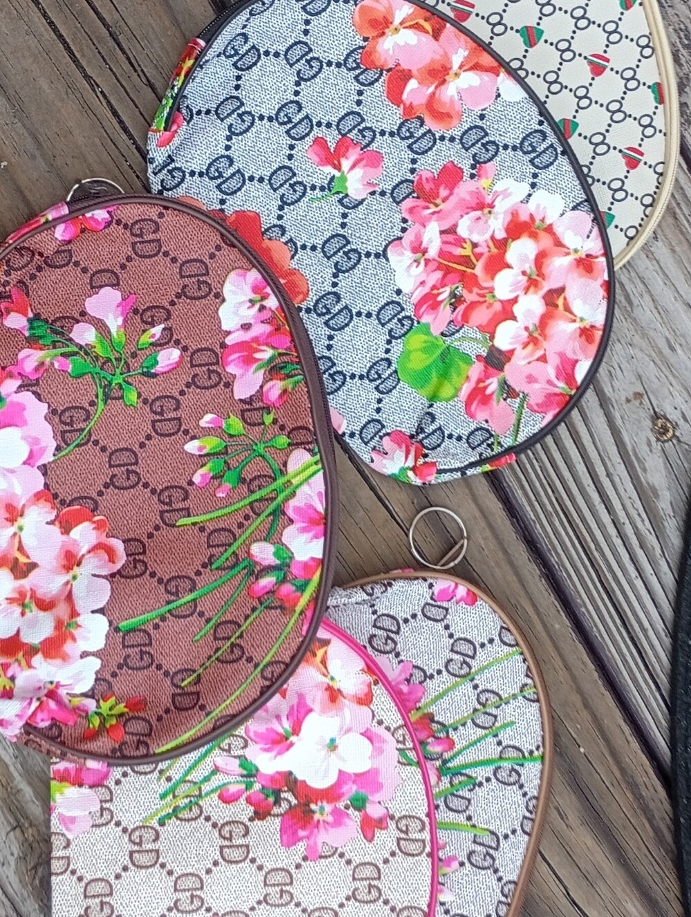 5 Total Floral Make Up Bags - Pink and Brown Options Multi Colors